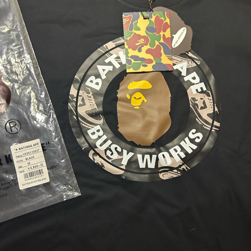A Bathing Ape Busy Works Graphic Tee - Size Medium